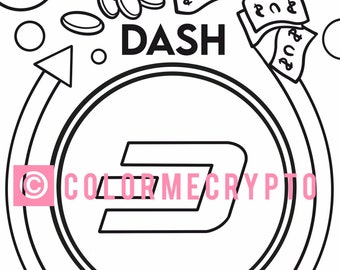DASH ColorMeCrypto Coloring Book Page + GRATIS COVERSHEET Download inbegrepen