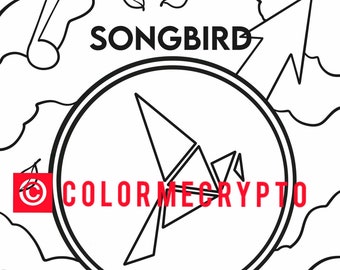Songbird ColorMeCrypto Coloring Book Page + GRATIS COVERSHEET Download inbegrepen