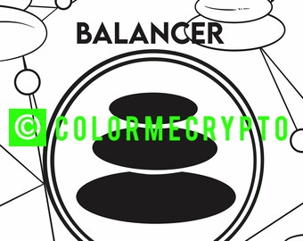 Balancer ColorMeCrypto Kleurboek Pagina + GRATIS COVERSHEET Download Inbegrepen