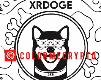 XRDoge ColorMeCrypto Coloring Book Page + GRATIS COVERSHEET Download inbegrepen