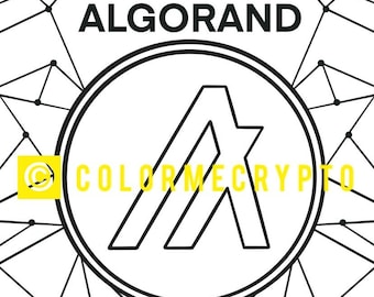 Algorand ALGO ColorMeCrypto Coloring Book Page + GRATIS COVERSHEET Download inbegrepen