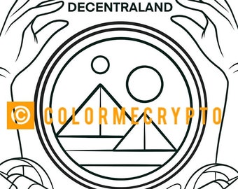 Decentraland MANA ColorMeCrypto Coloring Book Page + GRATIS COVERSHEET Download inbegrepen