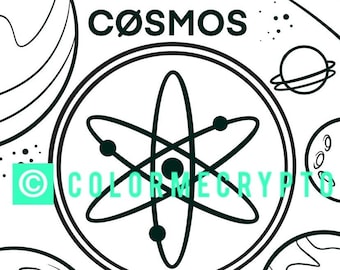 Cosmos ATOM ColorMeCrypto kleurboekpagina + GRATIS voorblad downloaden inbegrepen