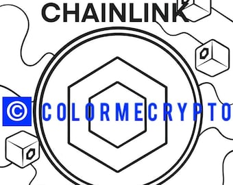Chainlink LINK ColorMeCrypto Coloring Book Page + GRATIS COVERSHEET Download inbegrepen