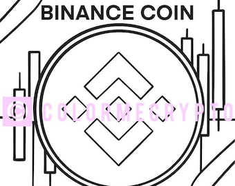 Binance Coin BNB ColorMeCrypto Kleurboek Pagina + GRATIS COVERSHEET Download Inbegrepen