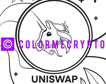 Uniswap UNI ColorMeCrypto Kleurboek Pagina + GRATIS COVERSHEET Download Inbegrepen