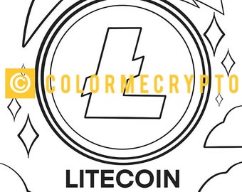 Litecoin LTC ColorMeCrypto Kleurboek Pagina + GRATIS COVERSHEET Download Inbegrepen