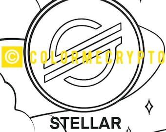 XLM Stellar Lumens ColorMeCrypto Kleurboek Pagina + GRATIS COVERSHEET Download Inbegrepen