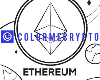 Ethereum ETH ColorMeCrypto Kleurboek Pagina + GRATIS COVERSHEET Download Inbegrepen