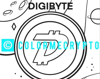 Digibyte DGB ColorMeCrypto Kleurboek Pagina + GRATIS COVERSHEET Download Inbegrepen