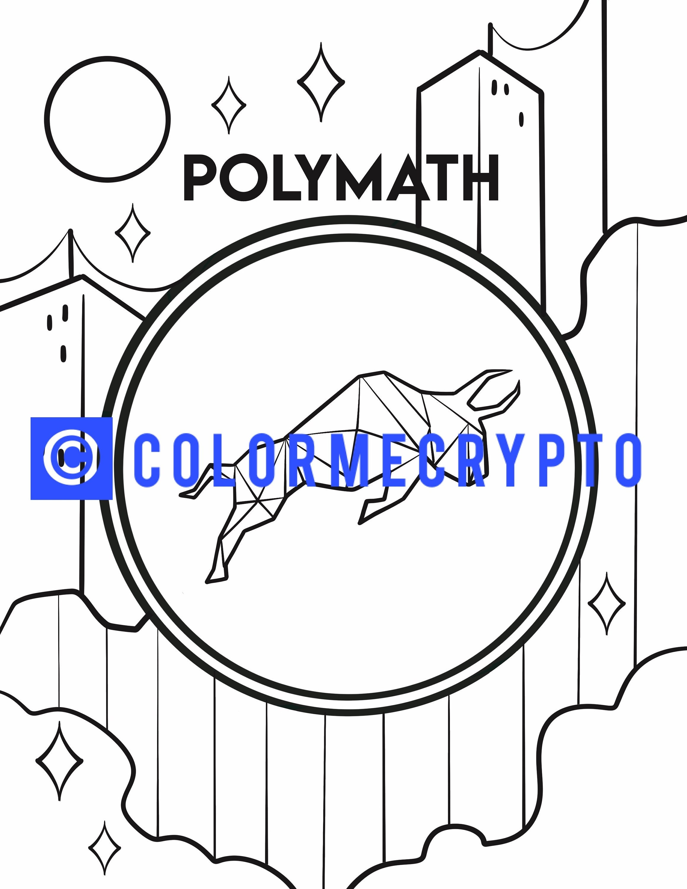 POLYMATH ColorMeCrypto Coloring Book Page + FREE COVERSHEET Download  Included