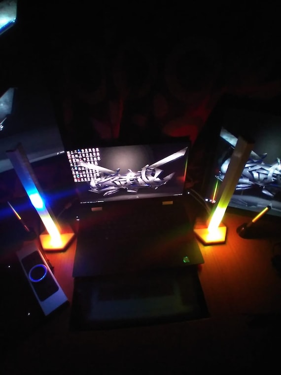 RGB LED VU Meter Lampe Gaming Set Up Computer Zubehör tanzende Musiklampe  Farbwechselleuchte für Home Office Stereo, Party Deko - .de