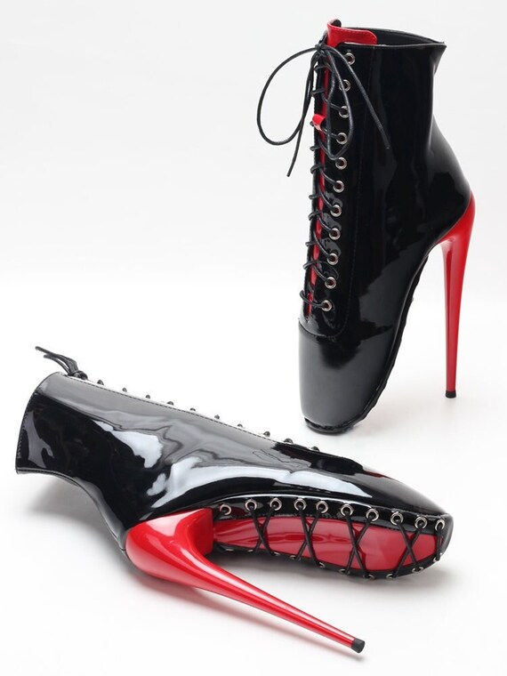 Ballets BOOTS Black and Red FETISH BDSM Bondage Dominatrix - Etsy