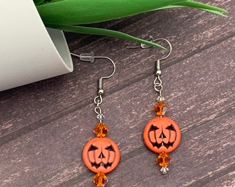 Handcrafted Pumpkin dangle earrings