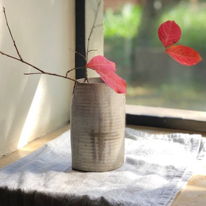 Unique handmade gray ceramic vase image 4