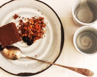 Juego de platos de postre de cerámica hechos a mano: Platos de postre de porcelana estilo japonés