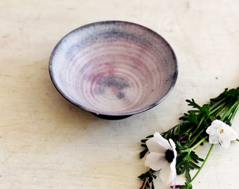 blue ceramic bowls | 4 handmade ceramic pottery bowls | black ceramic serving bowls