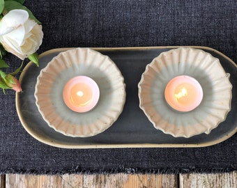 Tea light candle holders | Shabbat candle holders | Black and white candlesticks | Handmade in Israel