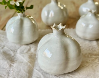 Keramische granaatappelsculptuur, Rosj Hasjana-cadeau, Joods huiszegen, handgemaakt judaica-decor