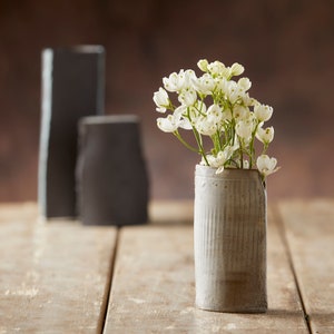 Unique handmade gray ceramic vase image 3