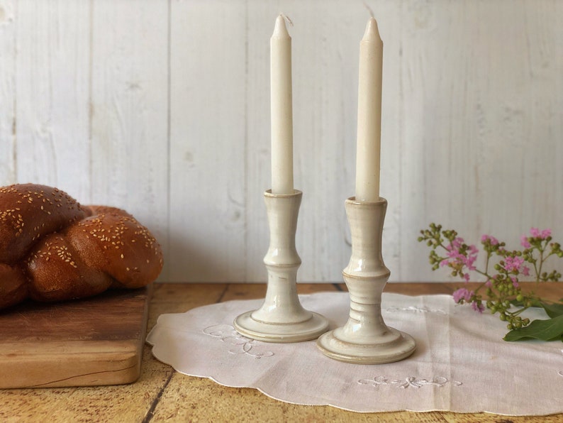 Ceramic Shabbat Candlesticks