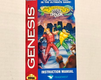 Battletoads & Double Dragon - Sega Genesis - Reproduction Manual - Custom Instruction Booklet - Mega Drive