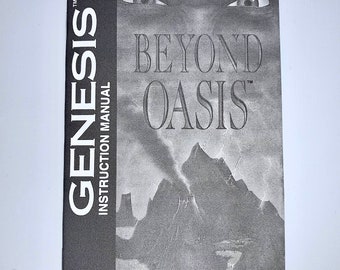 Beyond Oasis - Sega Genesis - Reproduction Manual - Instruction Booklet - Mega Drive