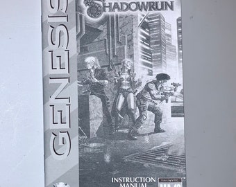 Shadowrun - Sega Genesis - Reproduction Manual - Custom Instruction Booklet - Mega Drive