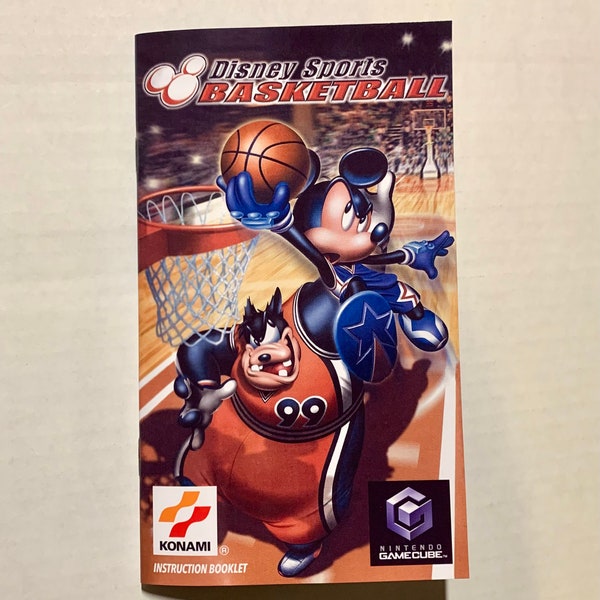 Disney Sports Basketball - Nintendo GameCube - Reproduction Manual - Instruction Booklet - NES