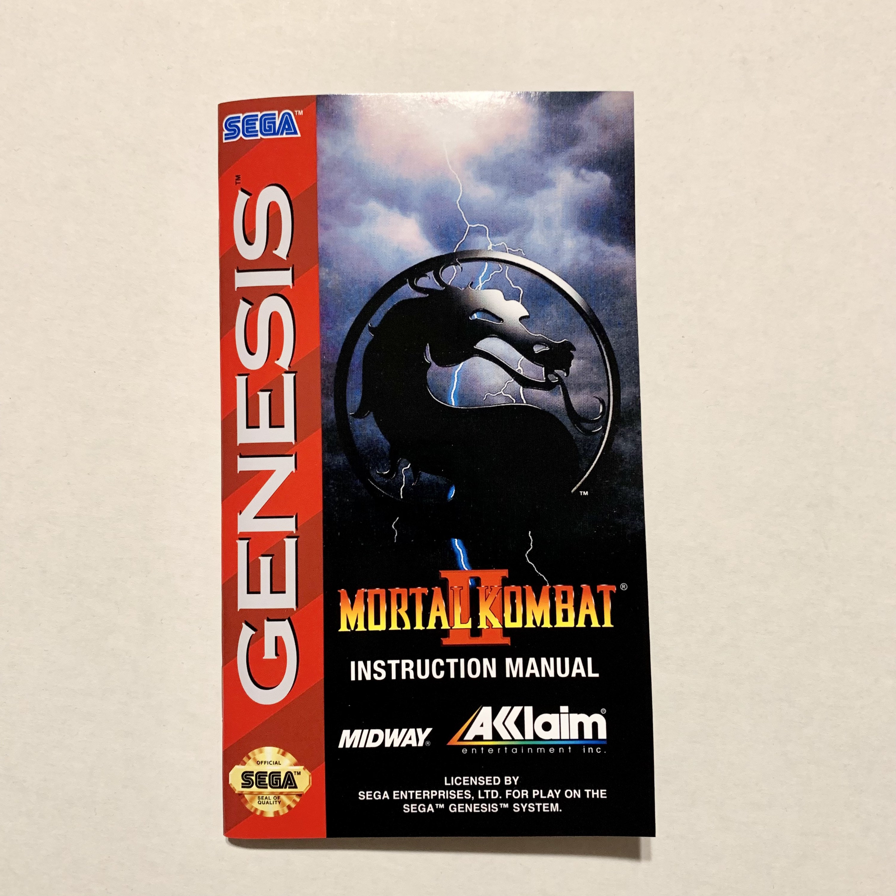 Mortal Kombat II Print Ad Game Poster Art PROMO Original SNES Sega Genesis  Gear