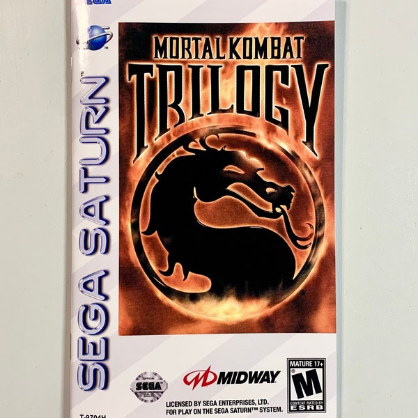 Mortal Kombat Trilogy - Sega Saturn - Reproduction Manual - Custom Instruction Booklet