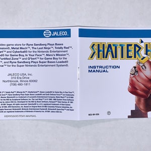 Shatterhand Nintendo NES Reproduction Manual Custom Instruction Booklet image 2