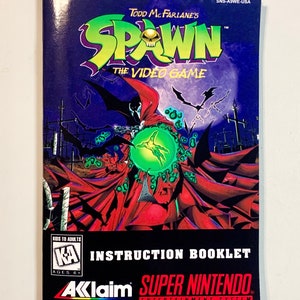 Spawn - Custom Manual - SNES Super Nintendo - Reproduction Instruction Booklet