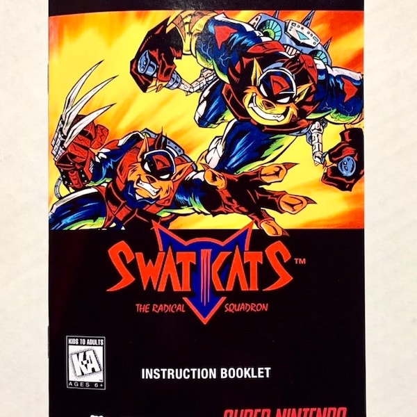 SWAT Kats: The Radical Squadron - Reproduction Manual - SNES Instruction Booklet - Super Nintendo Game