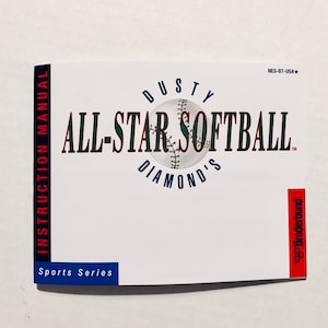 Dusty Diamond’s All-Star Softball - Reproduction Manual - Custom Instruction Booklet - NES Nintendo