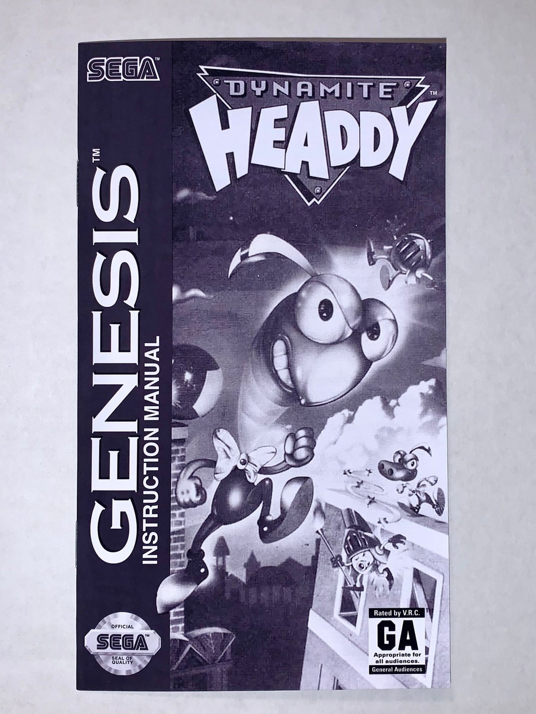 Dynamite Headdy Sega Genesis Custom/reproduction Manual Instruction