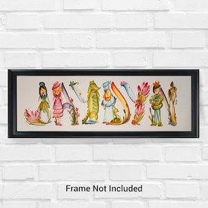 Handmade Name Art / Name Drawing / Name Painting / Personalized Name Art / Name Art / Nursery Name Sign / Kids Name Sign / Letterbrush Art