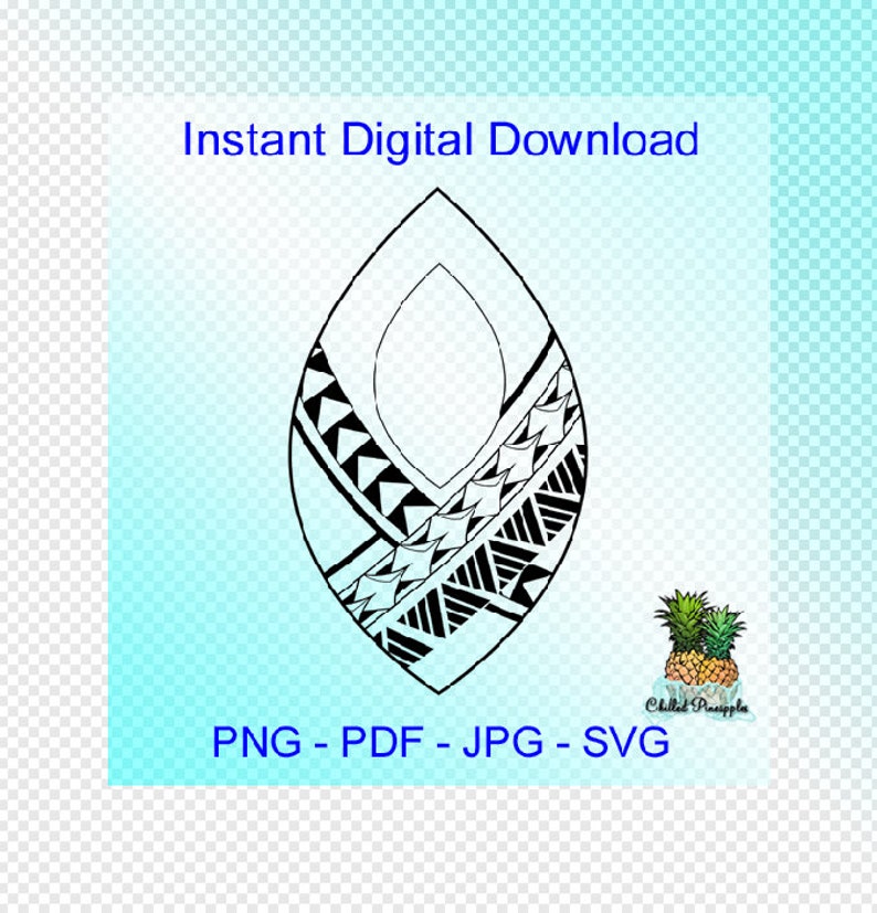 May include: Black and white geometric design in the shape of a teardrop.  The design is a traditional Polynesian pattern.  Instant Digital Download. PNG - PDF - JPG - SVG.