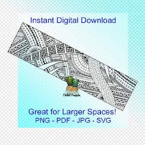 Digital Download - Large Polynesian Tribal Block 2 Graphics - pdf, jpg, png, svg - Cut Files - Clipart