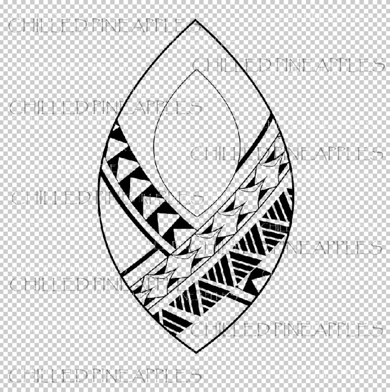 May include: Black and white geometric design in the shape of a teardrop. The design features a variety of patterns, including triangles, diamonds, and zigzags.