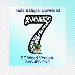 Téléchargement numérique - EASY WEED polynésien Tribal numéro « 7 » graphiques - jpg, png, svg - couper des fichiers - des cliparts