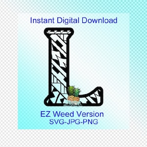Descarga digital - EASY WEED Polynesian Tribal Letter "L" Graphics - jpg, png, svg - Cortar archivos - Clipart