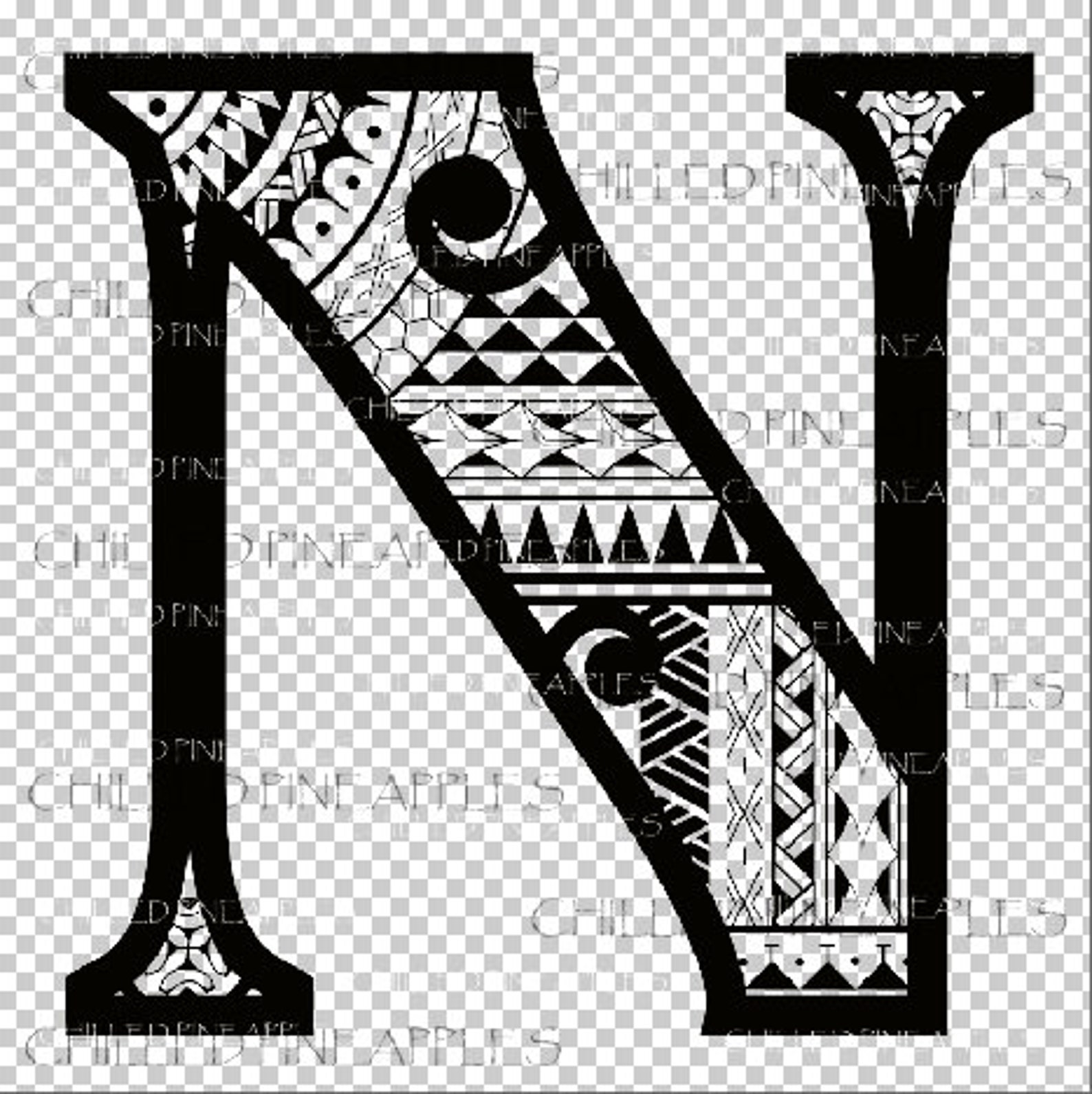 Digital Download Polynesian Tribal Letter n Graphics Pdf, Jpg, Png, Svg ...