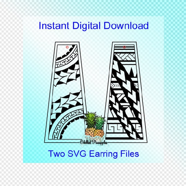 Digital Download - TWO Polynesian Tribal Jewelry Graphic Designs - SVG Cut Files