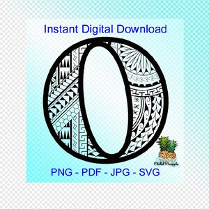 Digitale download Polynesisch stamnummer "0" nul of letter "O" afbeeldingen - pdf, jpg, png, svg - bestanden knippen - clipart