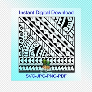 Digital Download Polynesian Tribal Block 2 Graphics - pdf, jpg, png, svg - Cut Files - Clipart