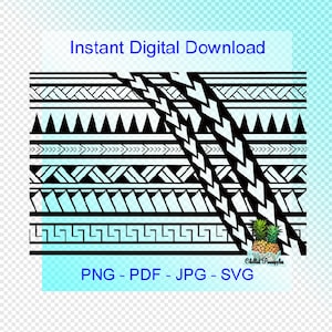 Digital Download Polynesian Tribal Block Graphics - pdf, jpg, png, svg - Cut Files - Clipart