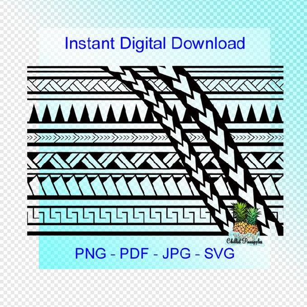 Digital Download Polynesian Tribal Block Graphics - pdf, jpg, png, svg - Cut Files - Clipart