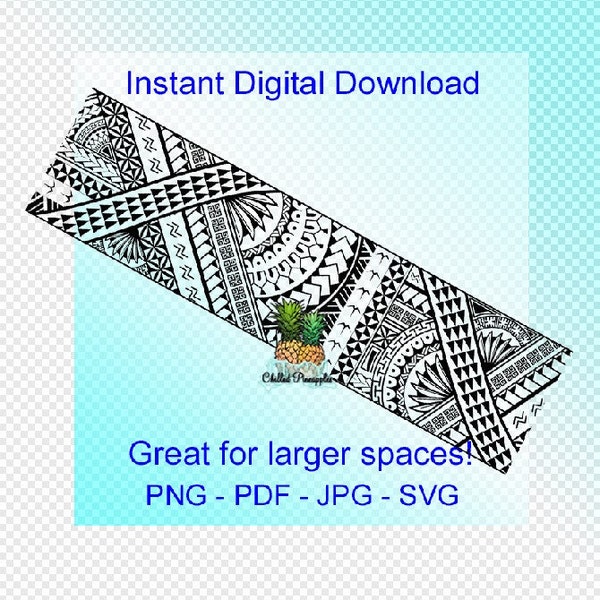 Digital Download - Large Polynesian Tribal Block 1 Graphics - pdf, jpg, png, svg - Cut Files - Clipart