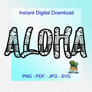 Digital Download &quot;ALOHA&quot; Tribal Graphics - Clipart, Clip Art, pdf, jpg, png, svg